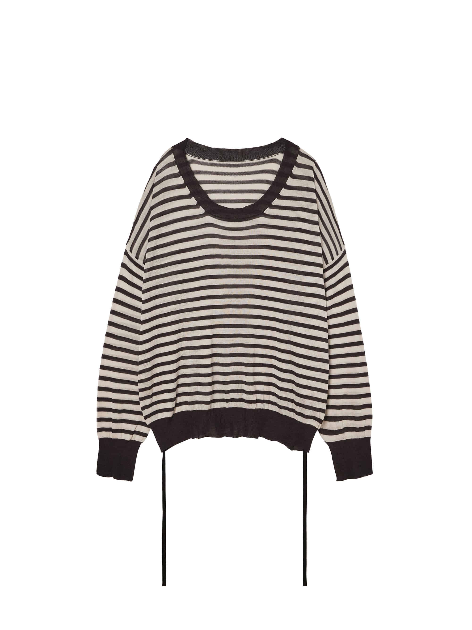 String Detail Striped Sweater / 스트링 디테일 스트라이프 스웨터