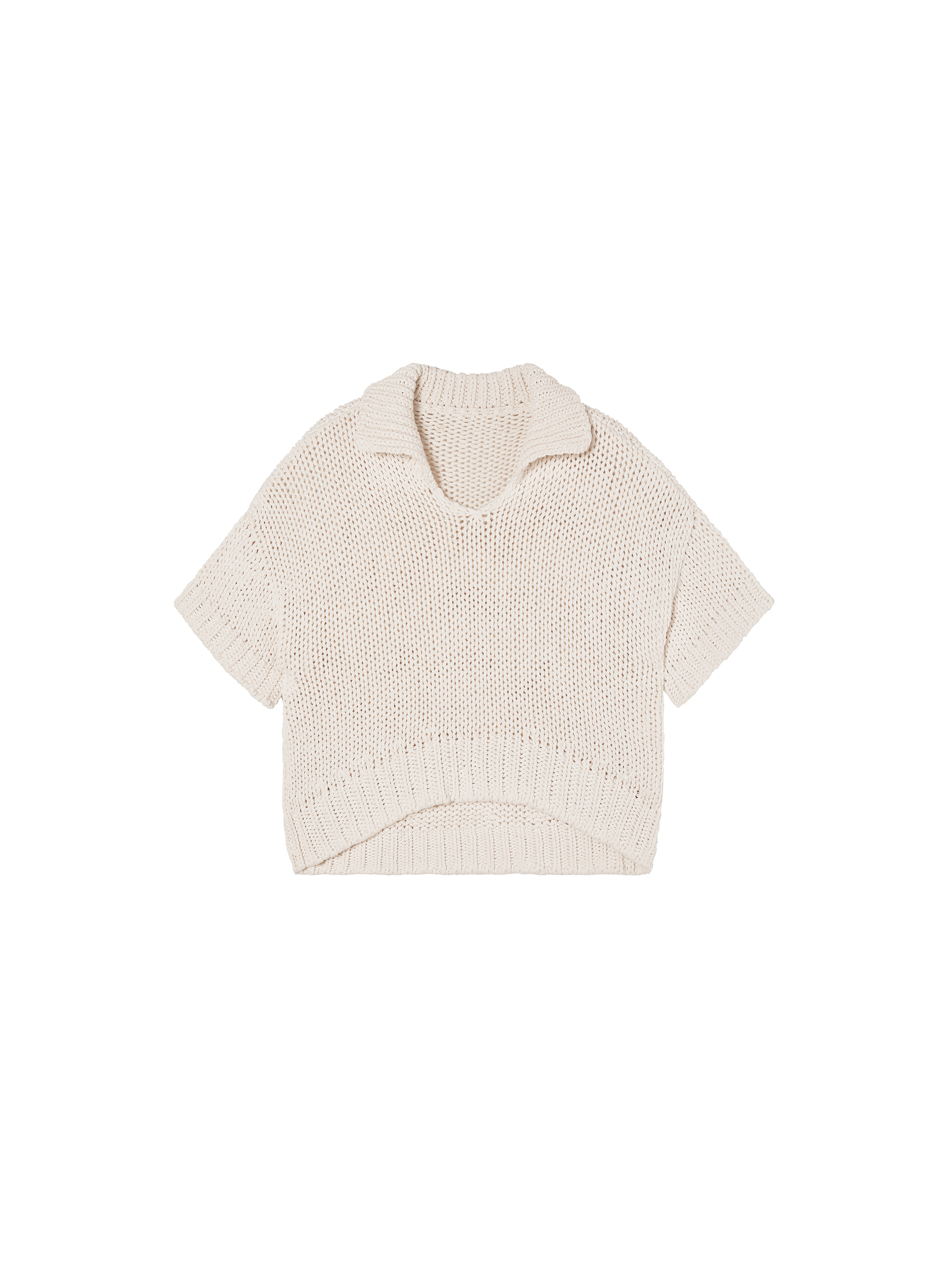 Half-sleeve Cropped Sweater / 하프-슬리브 크롭 스웨터