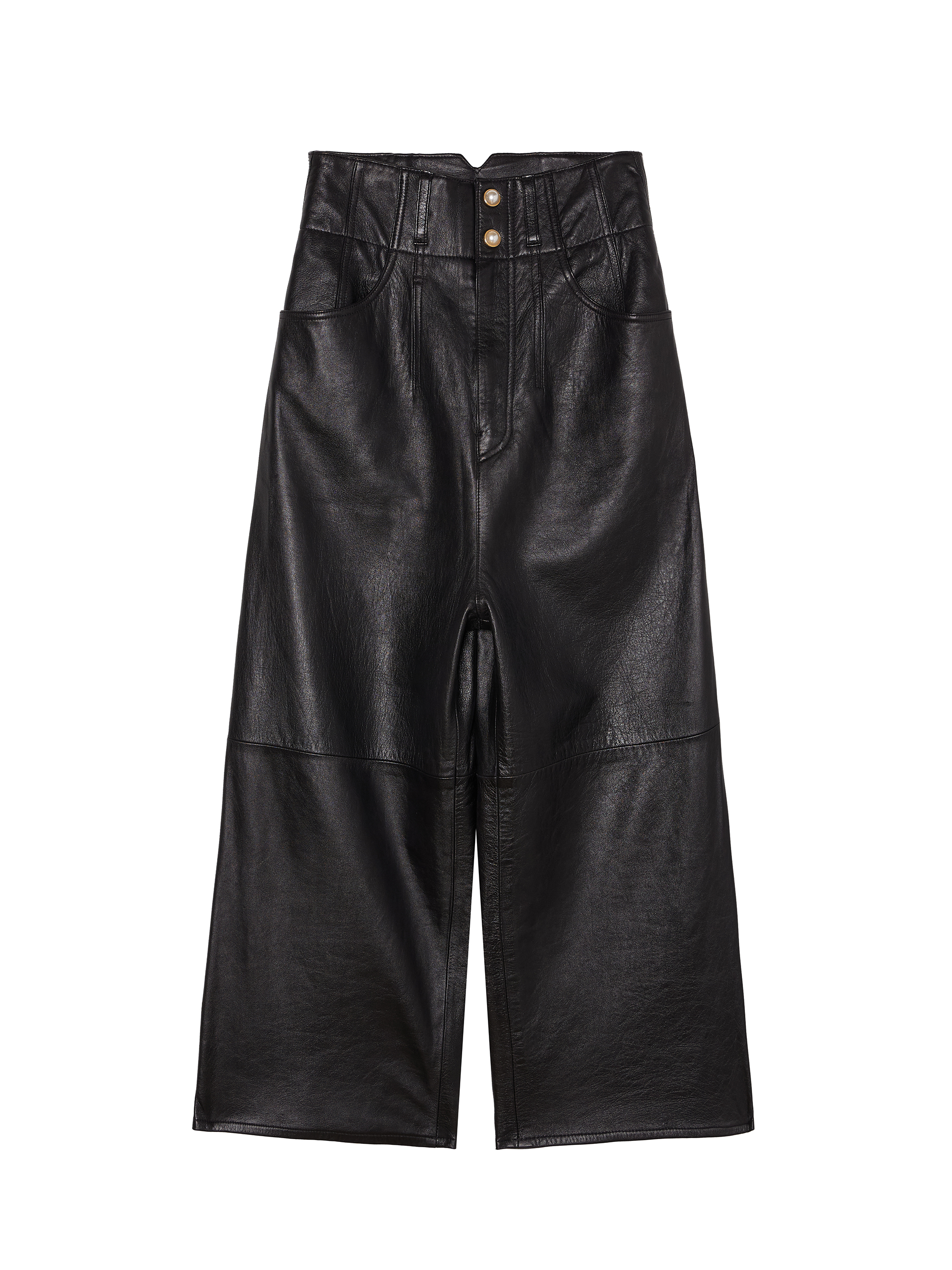 Pearl Detail Lamb Leather Pants / 펄 디테일 램 레더 팬츠