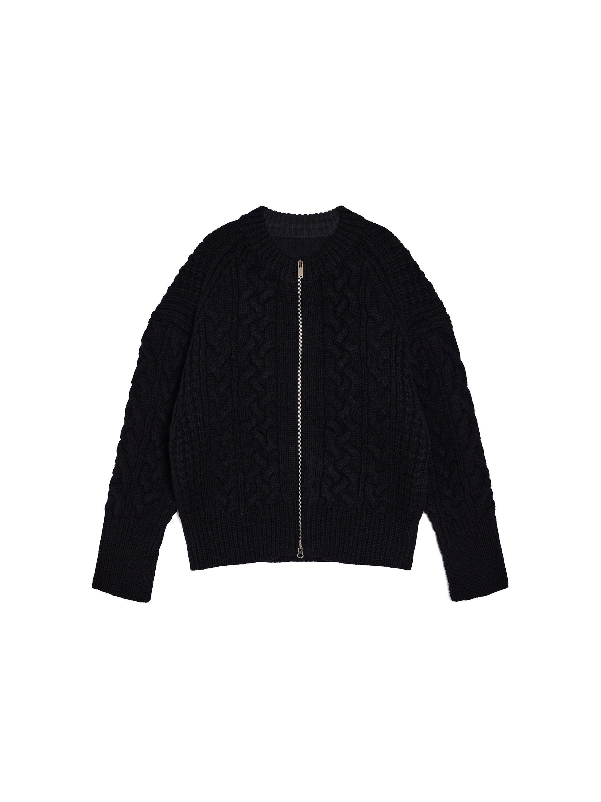 Cable Knitted Zip-up Cardigan / 케이블 니트 집업 가디건