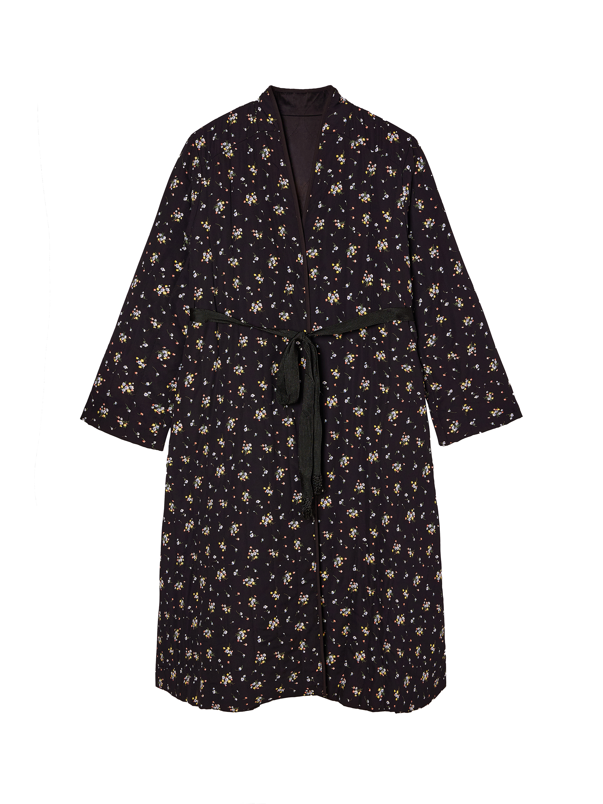 Floral Pattern Quilted Robe Coat / 플라워 패턴 퀼트 로브 코트